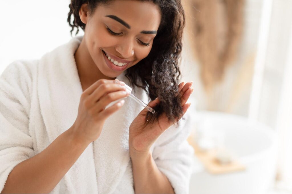 Keralase hair restoration treatment being applied to a patient for stimulating hair growth and treating hair loss.