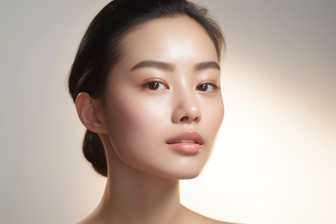 A glowing face after professional facials showcasing radiant skin.