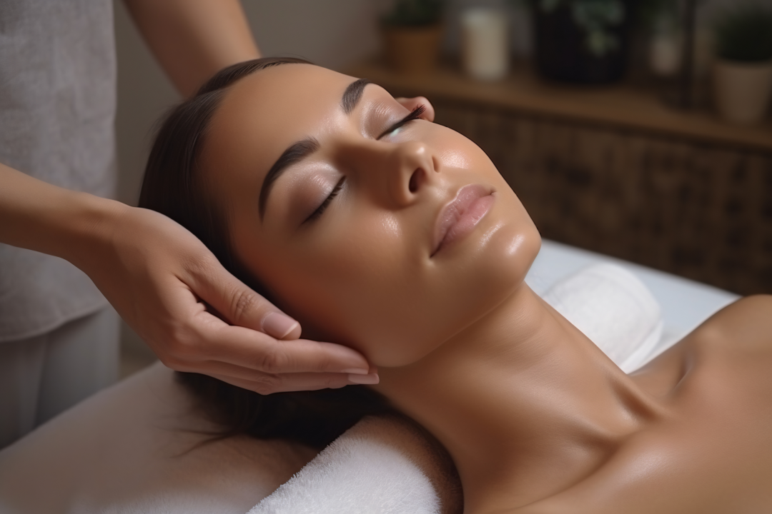 A serene woman enjoying the rejuvenating effects of laser treatments on her skin.