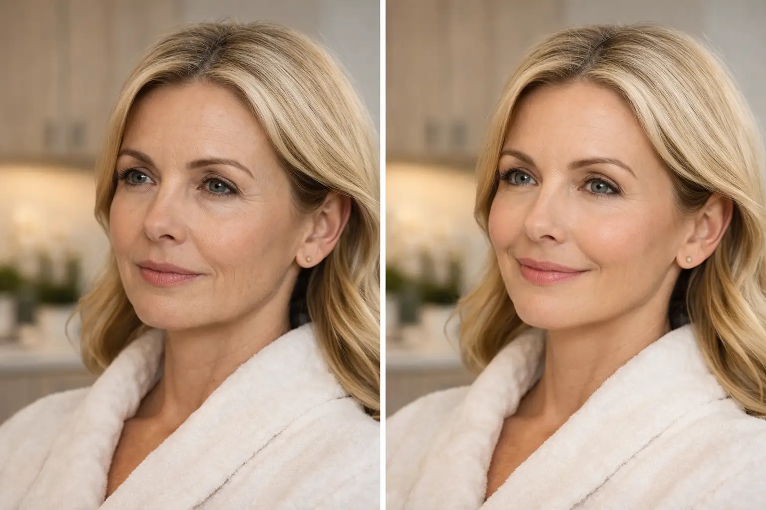 before and after results showing improved skin after NAD therapy